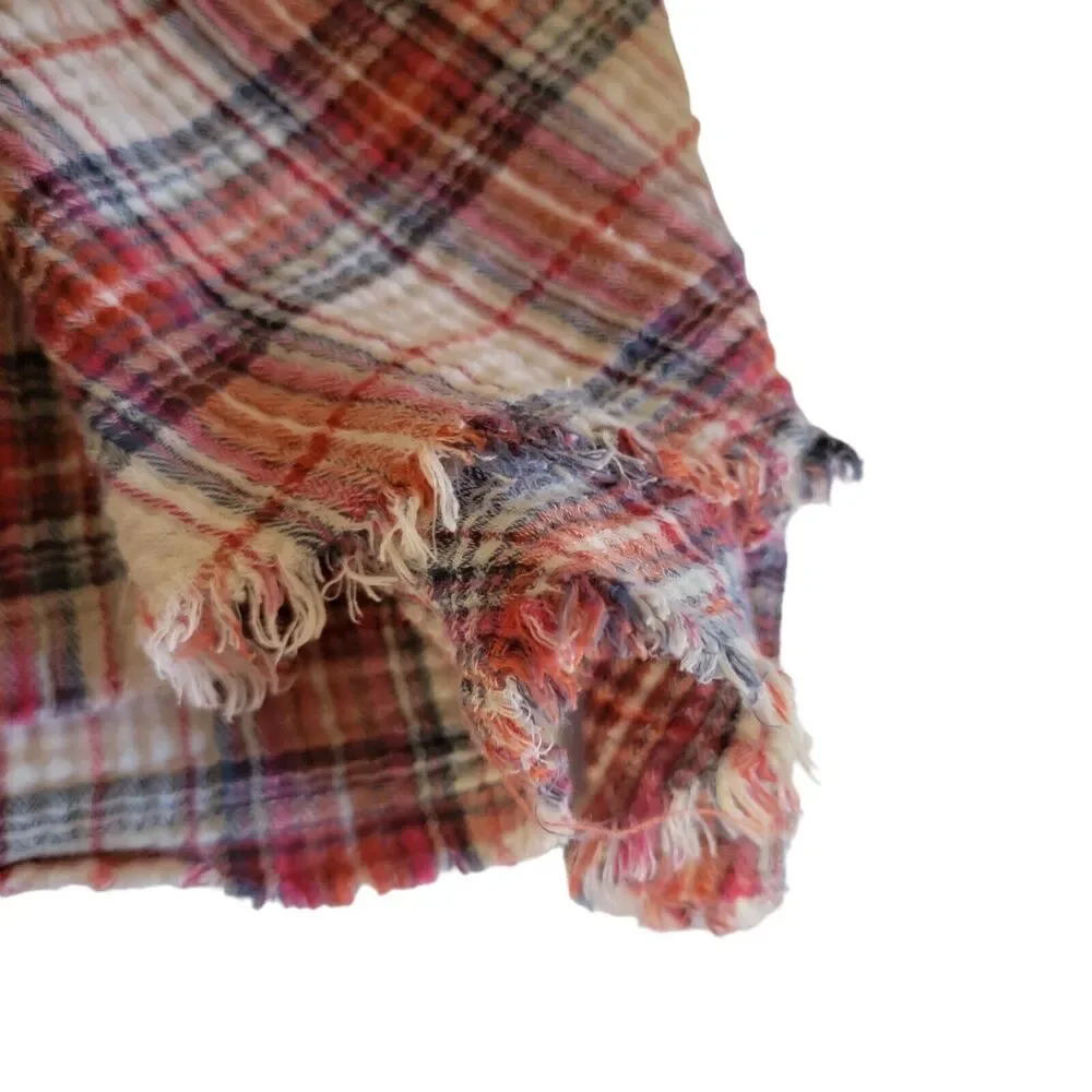 FREE PEOPLE Juniper Ridge Gauze‎ Plaid Button Down Small
